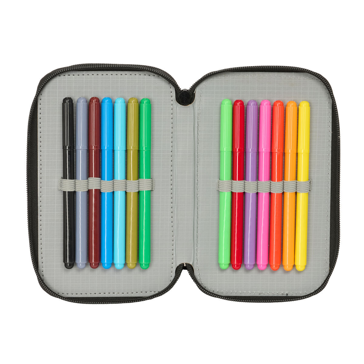 Penar Triplu Naruto Negru 12,5 x 19,5 x 5,5 cm 37 Piese - Birou și papetărie, Material școlar și educațional