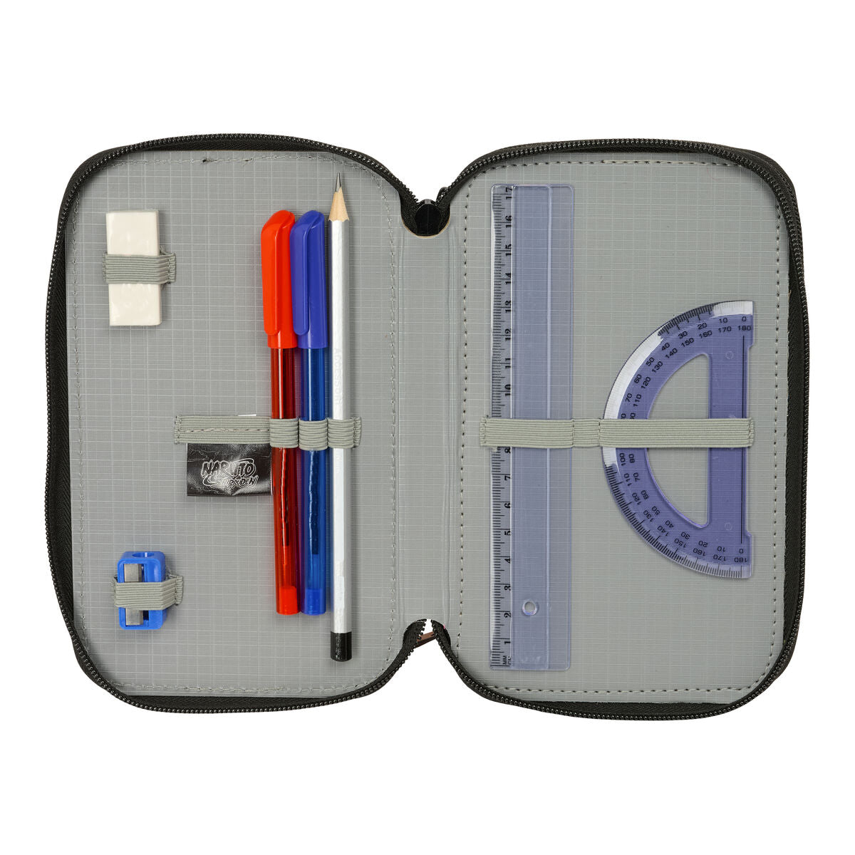 Penar Triplu Naruto Negru 12,5 x 19,5 x 5,5 cm 37 Piese - Birou și papetărie, Material școlar și educațional