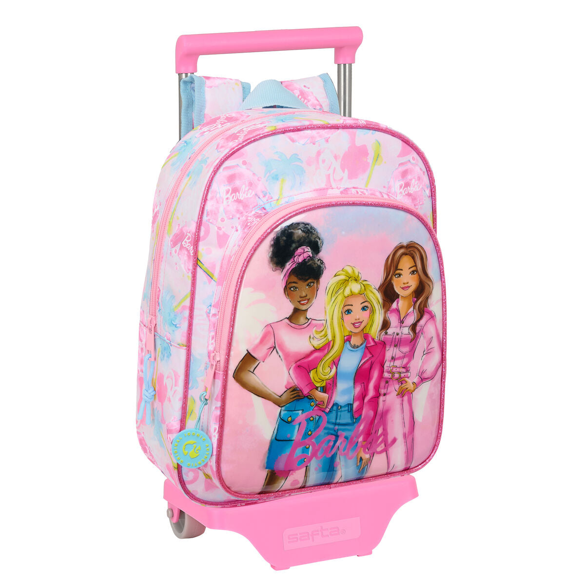 Ghiozdan cu Roți Barbie Painterly Roz Albastru celest 26 x 11 x 67 cm 26 x 34 x 11 cm - Birou și papetărie, Material școlar și educațional
