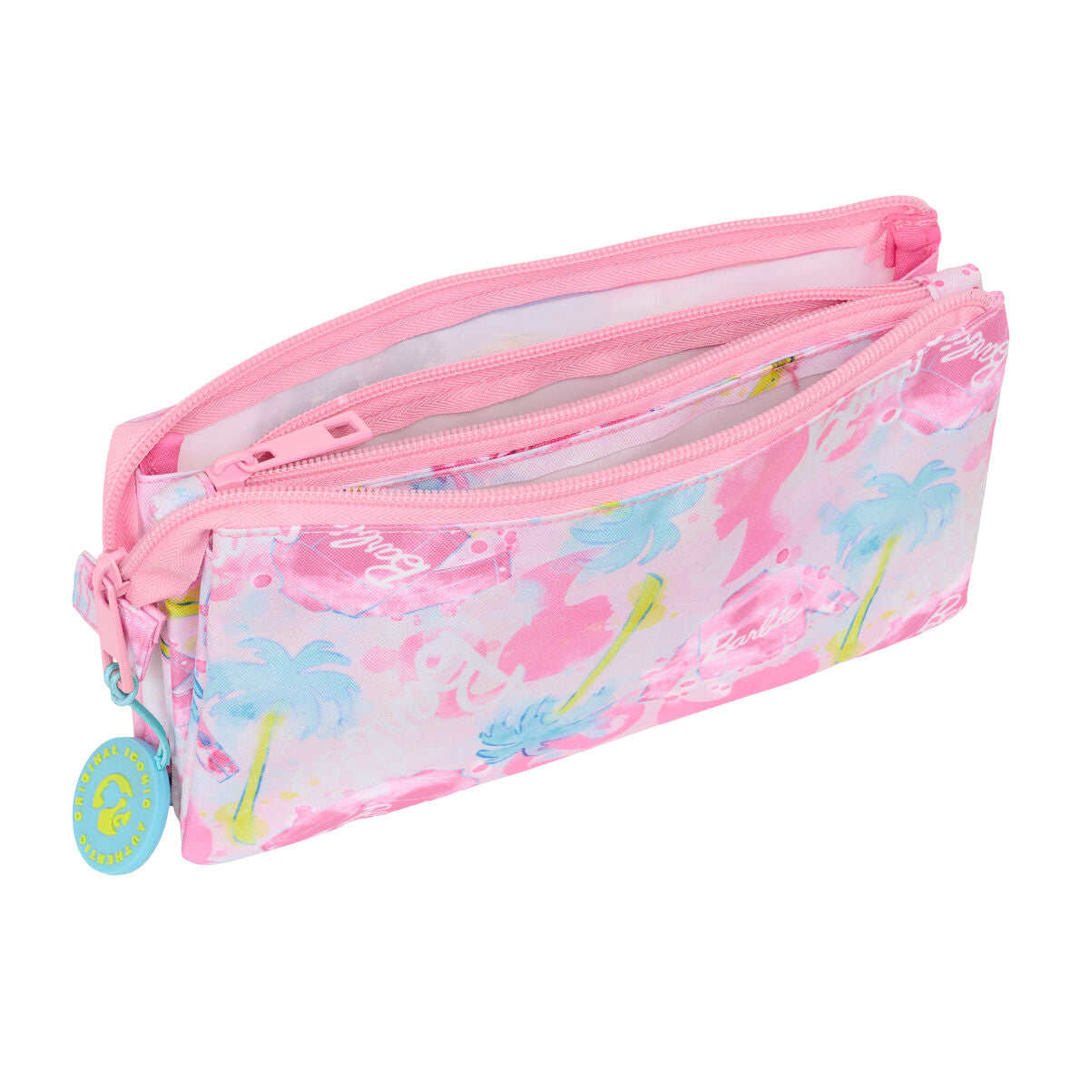Penar triplu Barbie Painterly Roz Albastru celest 22 x 12 x 3 cm - Birou și papetărie, Material școlar și educațional