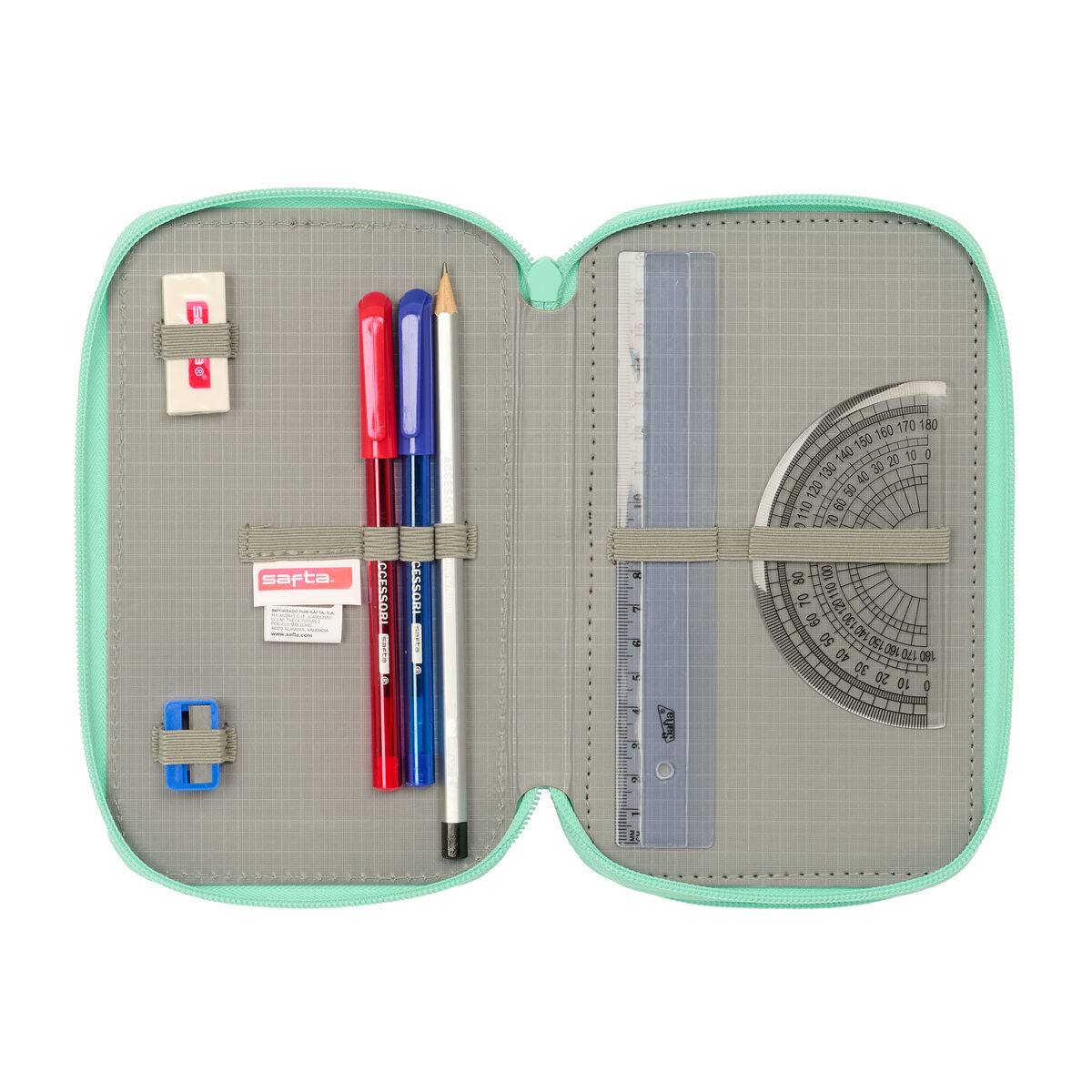Geantă Universală Safta Cuore Mentă 12,5 x 19,5 x 5,5 cm 37 Piese - Birou și papetărie, Material școlar și educațional