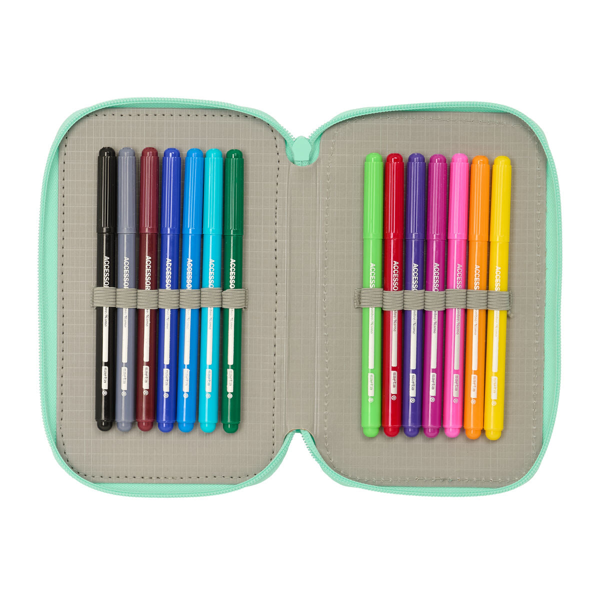 Geantă Universală Safta Cuore Mentă 12,5 x 19,5 x 5,5 cm 37 Piese - Birou și papetărie, Material școlar și educațional