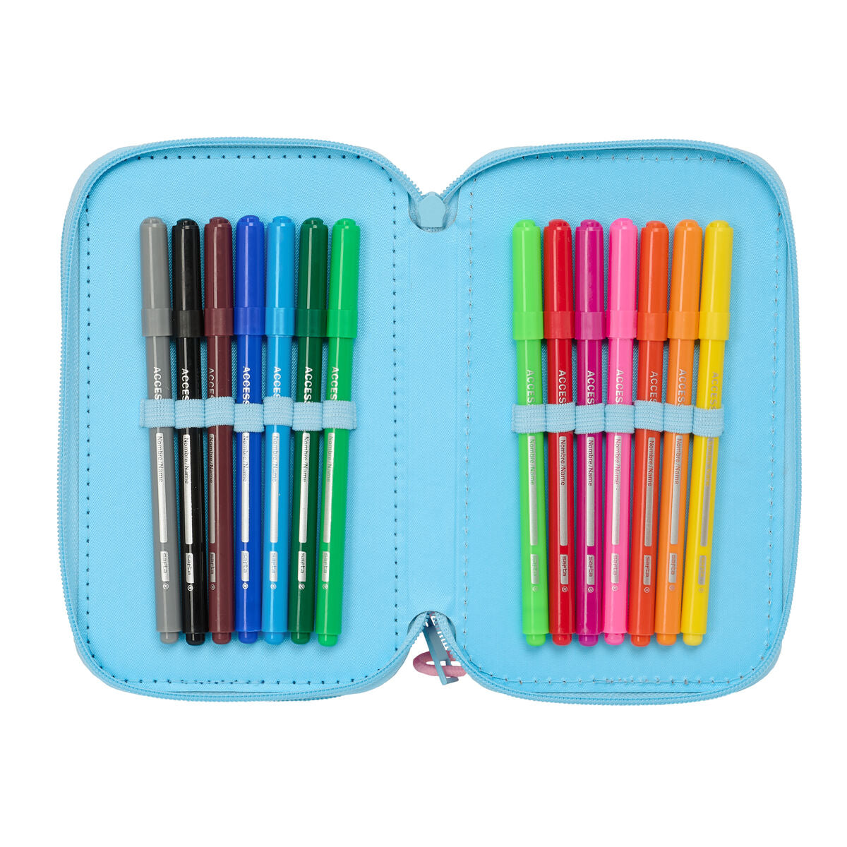 Penar Triplu Lilo & Stitch Happy Albastru celest 12,5 x 19,5 x 5,5 cm 37 Piese - Birou și papetărie, Material școlar și educațional