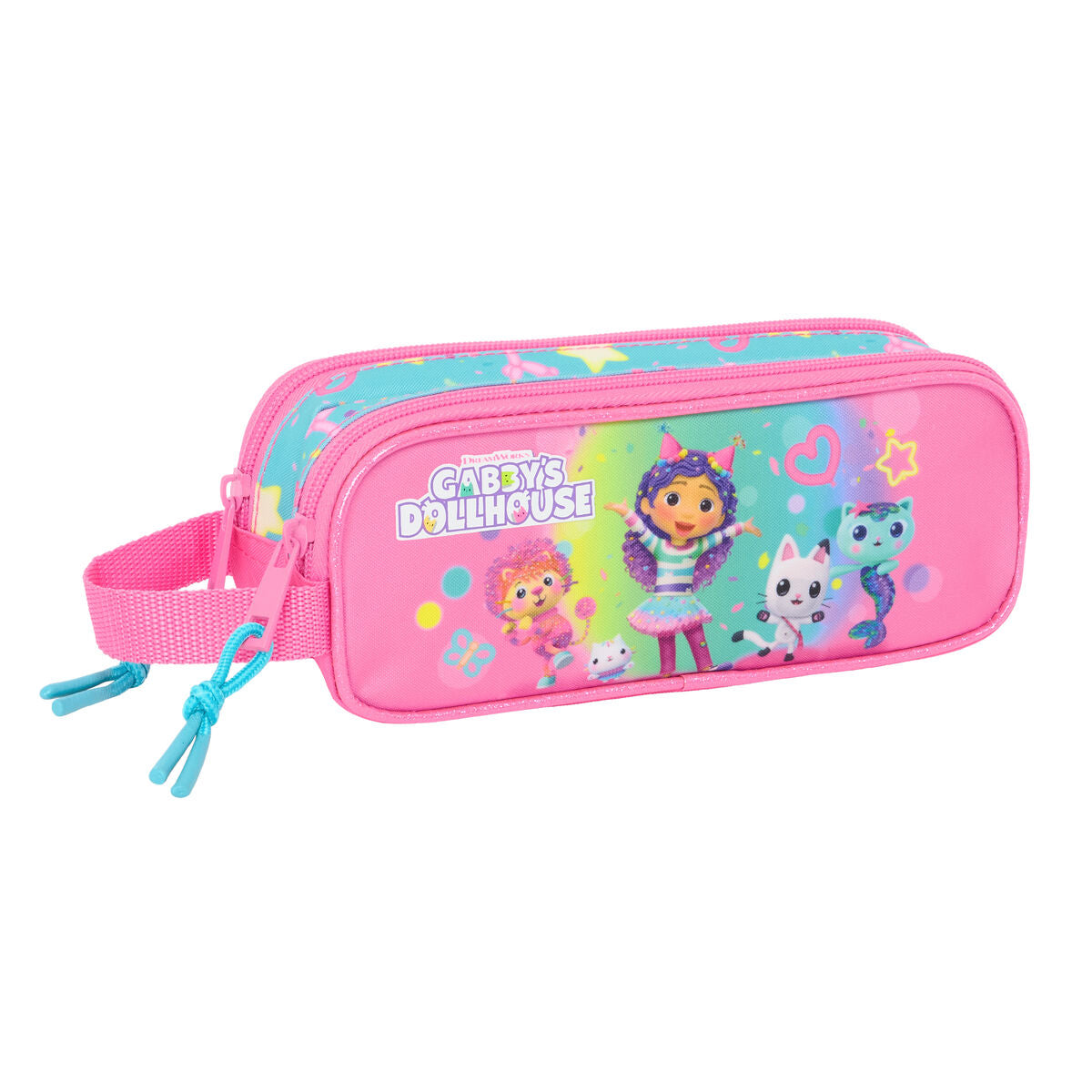 Geantă Universală Gabby's Dollhouse Confetti Roz Turquoise 21 x 8 x 6 cm - Birou și papetărie, Material școlar și educațional