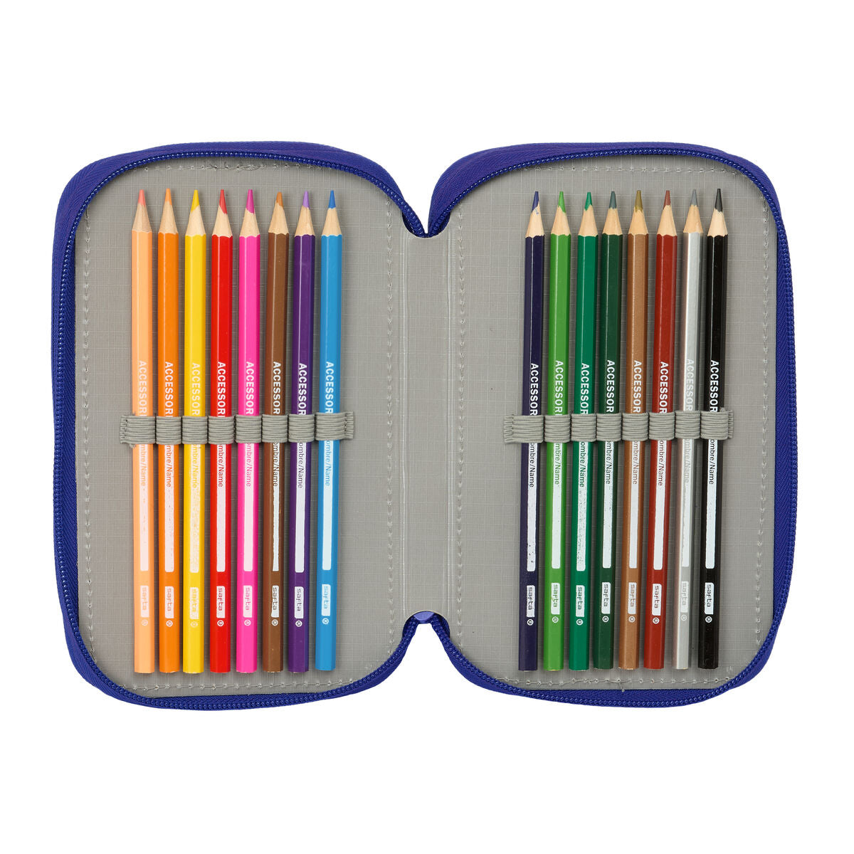 Penar Triplu Atlético Madrid Albastru Alb Roșu 12,5 x 19,5 x 5,5 cm 37 Piese - Birou și papetărie, Material școlar și educațional