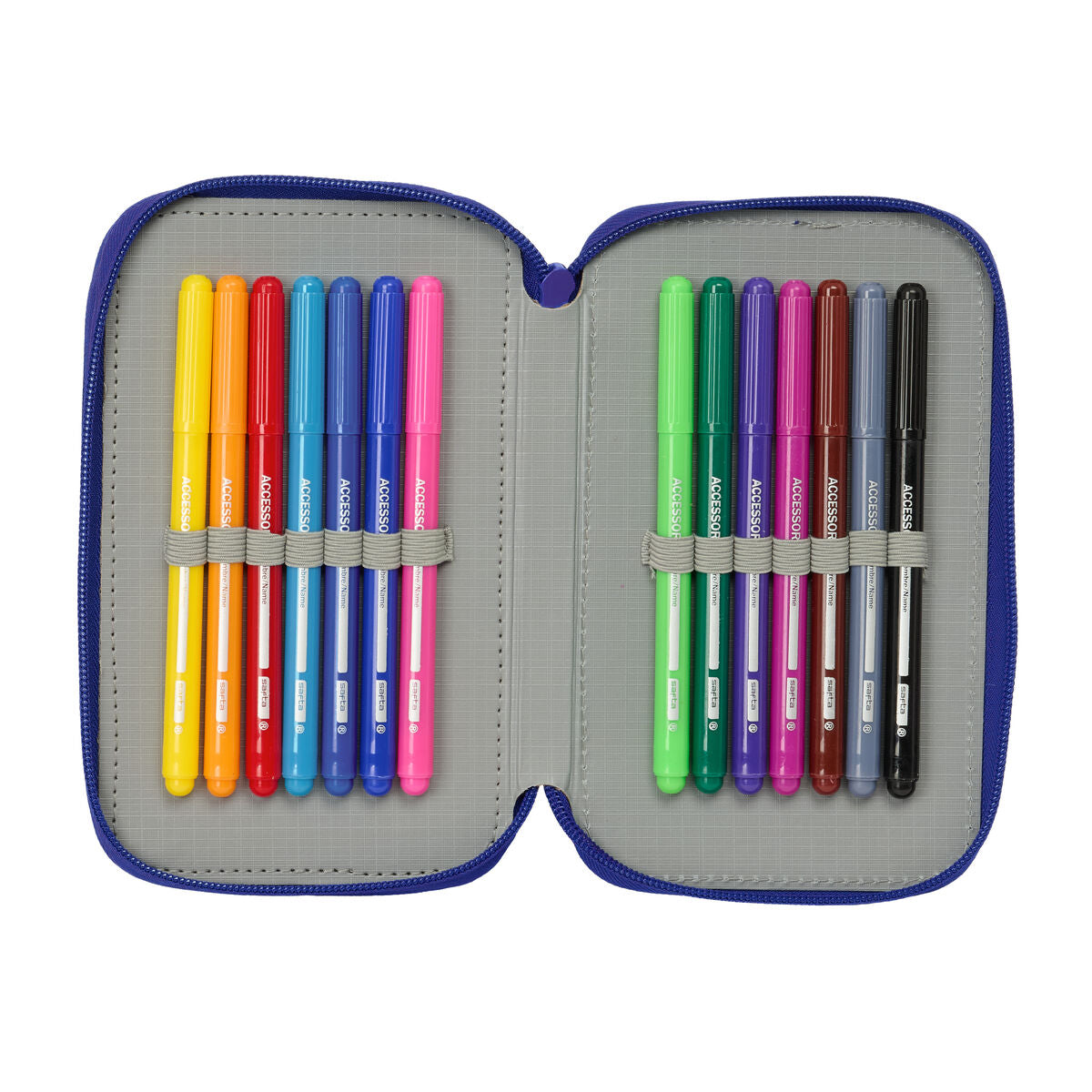 Penar Triplu Atlético Madrid Albastru Alb Roșu 12,5 x 19,5 x 5,5 cm 37 Piese - Birou și papetărie, Material școlar și educațional