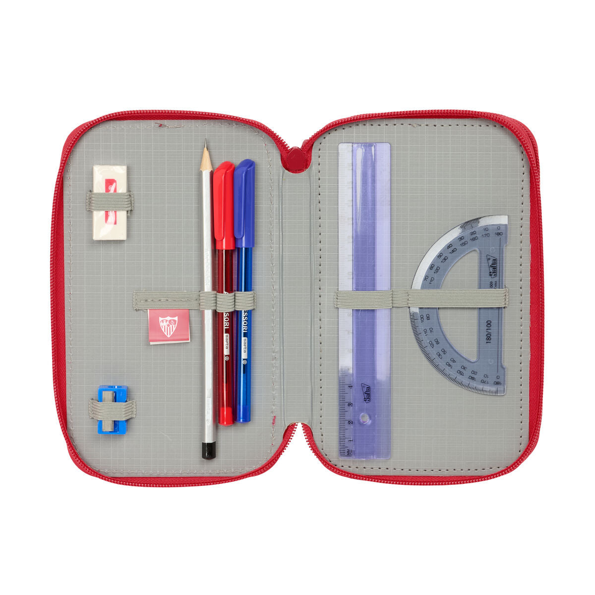 Geantă Universală Sevilla Fútbol Club Roșu 12,5 x 19,5 x 5,5 cm 37 Piese - Birou și papetărie, Material școlar și educațional