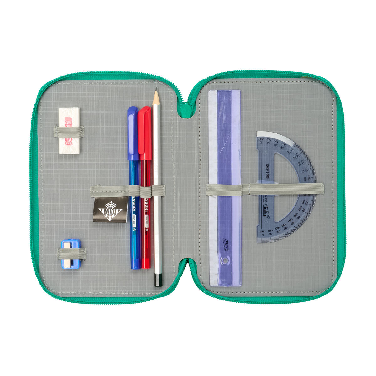Geantă Universală Real Betis Balompié Acvamarin 12,5 x 19,5 x 5,5 cm 37 Piese - Birou și papetărie, Material școlar și educațional