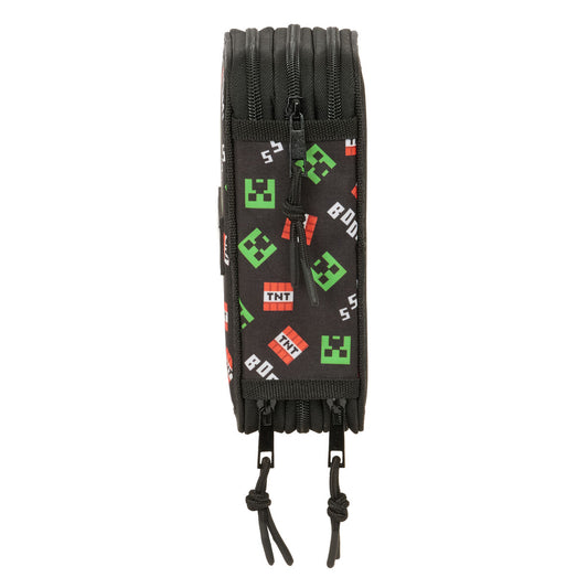 Penar Triplu Minecraft Negru 12,5 x 19,5 x 5,5 cm 37 Piese - Birou și papetărie, Material școlar și educațional