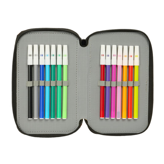 Geantă Universală Naruto Negru 12,5 x 19,5 x 5,5 cm 37 Piese - Birou și papetărie, Material școlar și educațional