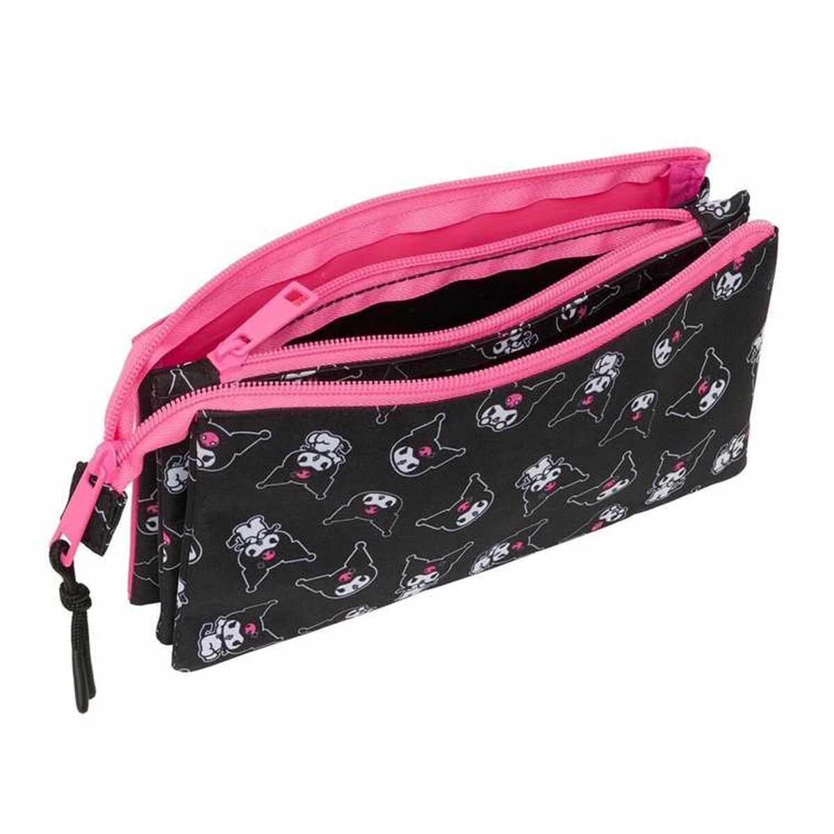 Penar triplu Kuromi Negru Fucsia 22 x 12 x 3 cm - Birou și papetărie, Material școlar și educațional