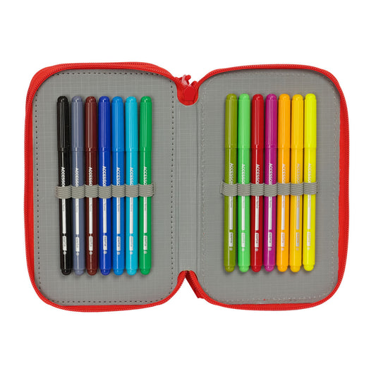 Geantă Universală Spider-Man Albastru Roșu 12,5 x 19,5 x 5,5 cm 37 Piese - Birou și papetărie, Material școlar și educațional