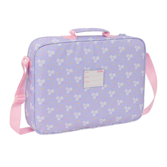 Ghiozdan Safta Bouquet Roz Liliachiu 38 x 28 x 6 cm - Birou și papetărie, Material școlar și educațional