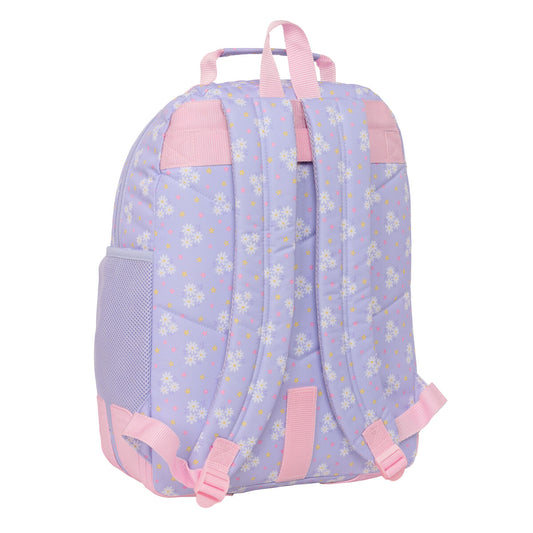 Ghiozdan Safta Bouquet Roz Liliachiu 32 x 42 x 15 cm - Birou și papetărie, Material școlar și educațional