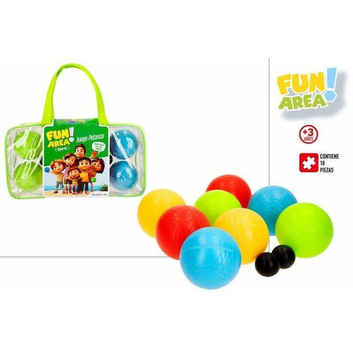 Set cu bile joc Petanque Colorbaby Fun Area! 10 Piese 31 x 8 x 16,5 cm - Jucarii si jocuri, În aer liber și sport