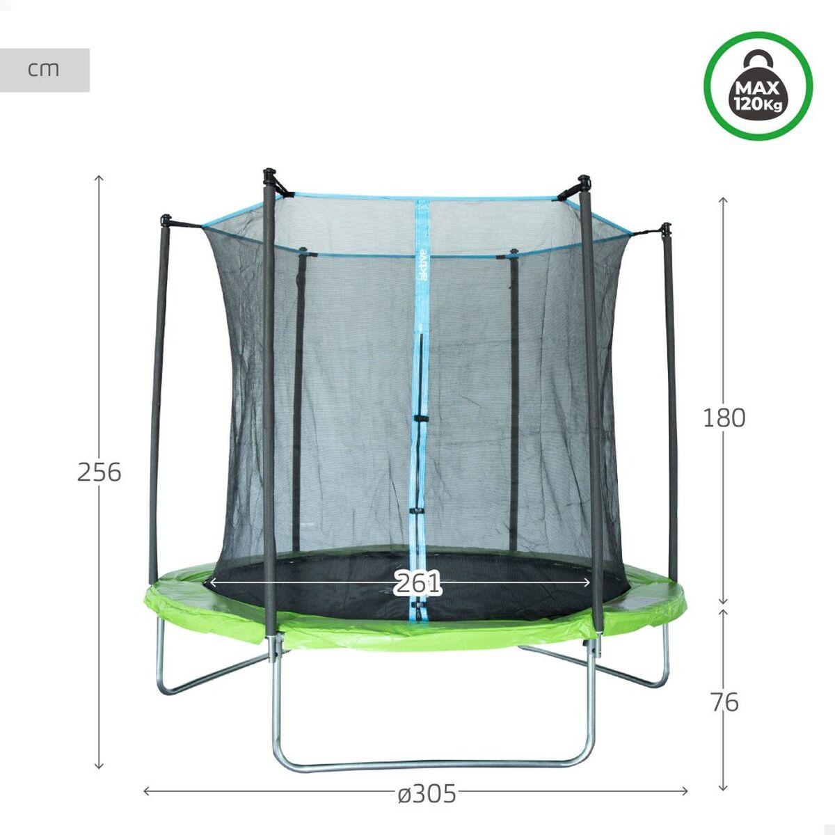 Trambulină pentru copii cu plasă de siguranță Aktive 305 x 256 x 305 cm Ø 305 cm - Sport și în aer liber, Fitness și exerciții fizice
