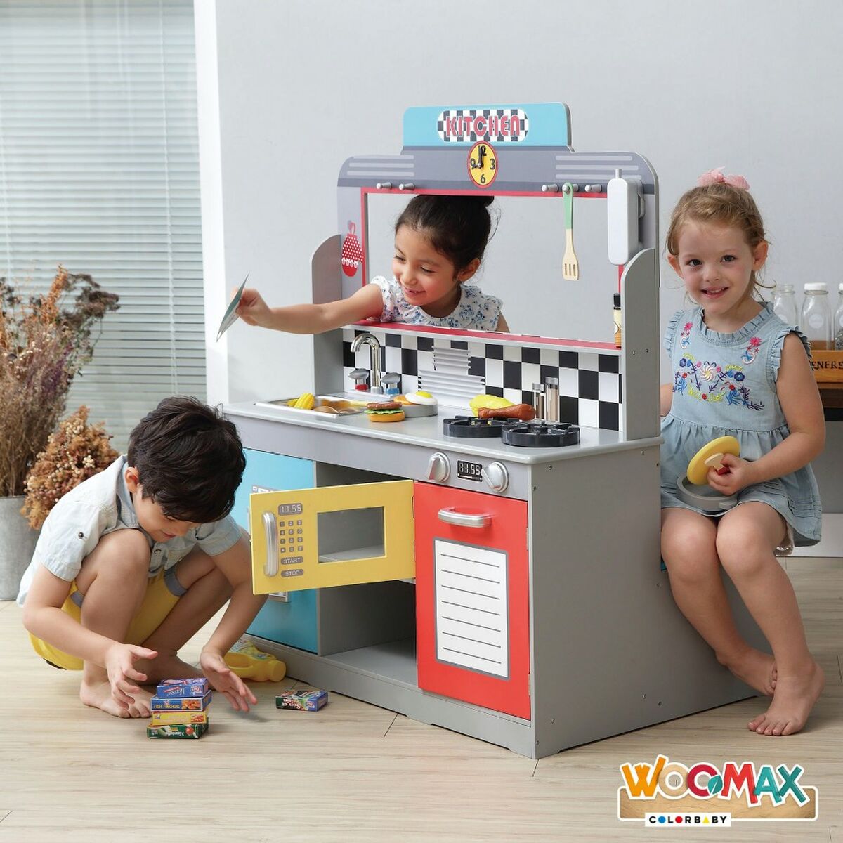 Bucătărie de Jucărie Play & Learn Retro 90 x 104 x 58 cm - Jucarii si jocuri, Imitații de jocuri
