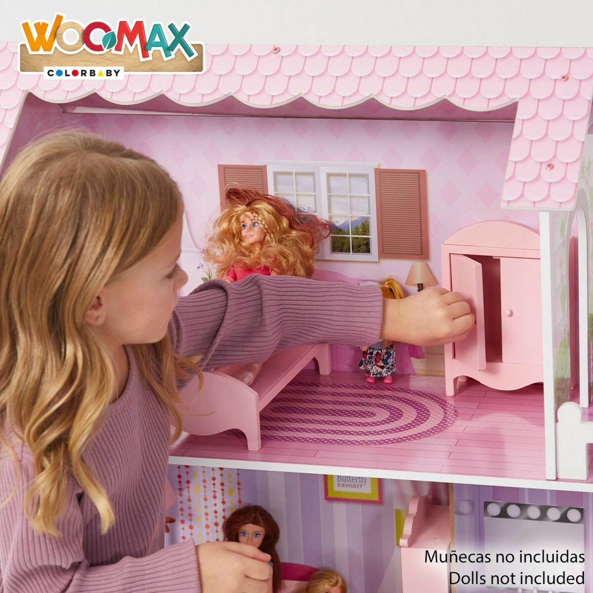 Casă de păpuși Play & Learn 14 Piese 80 x 112 x 31 cm - Jucarii si jocuri, Păpuși și accesorii