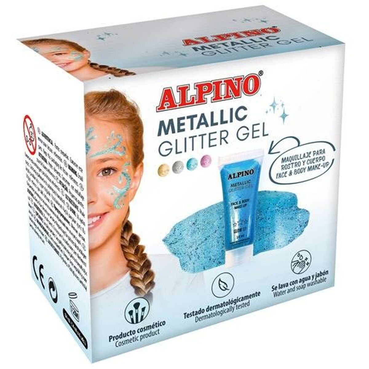 Machiaj pentru Copii Alpino Gel Purpurină Albastru - Jucarii si jocuri, Costume și accesorii