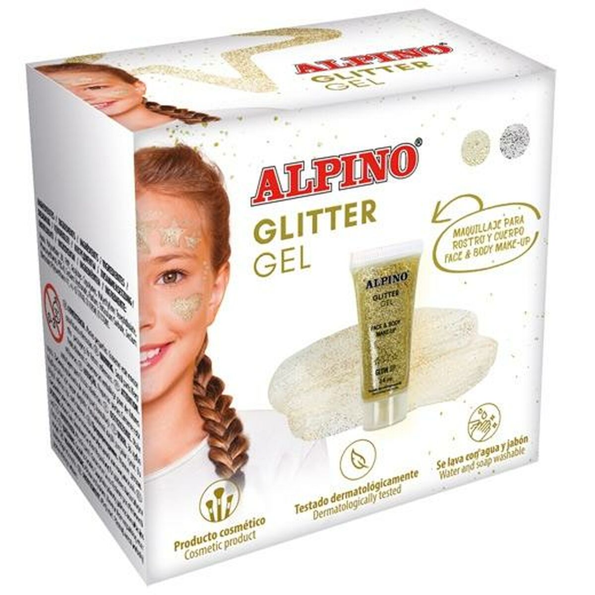 Machiaj pentru Copii Alpino Gel Purpurină Auriu* - Jucarii si jocuri, Costume și accesorii