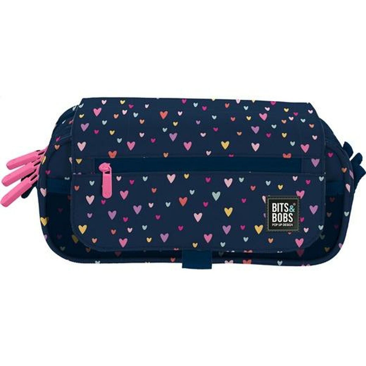 Penar triplu Bits&Bobs Hearts Multicolor 23 x 10 x 10 cm - Birou și papetărie, Material școlar și educațional