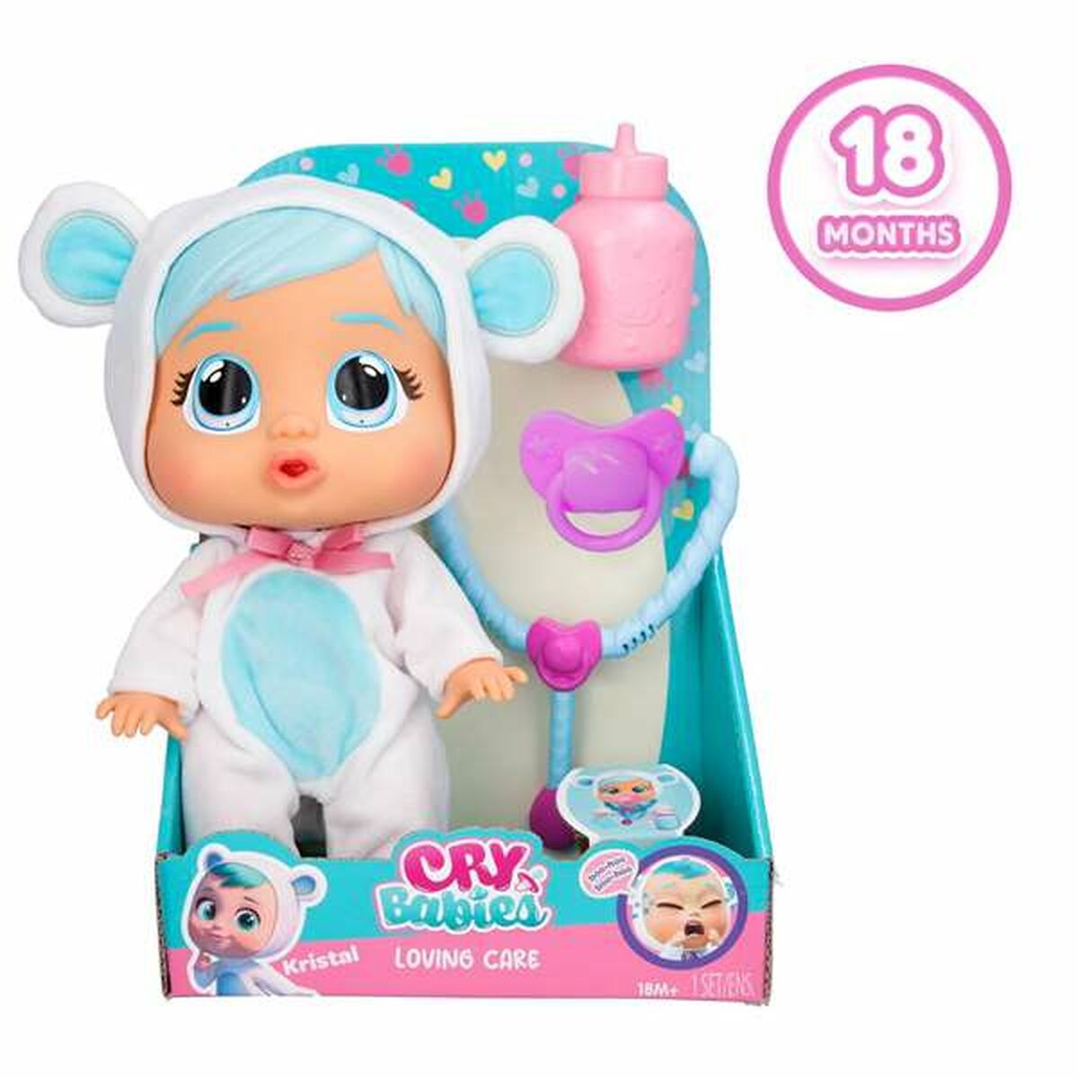 Păpușă Bebe Cry Babies IMC Toys Kristal Loving Care 26 cm - Jucarii si jocuri, Păpuși și accesorii