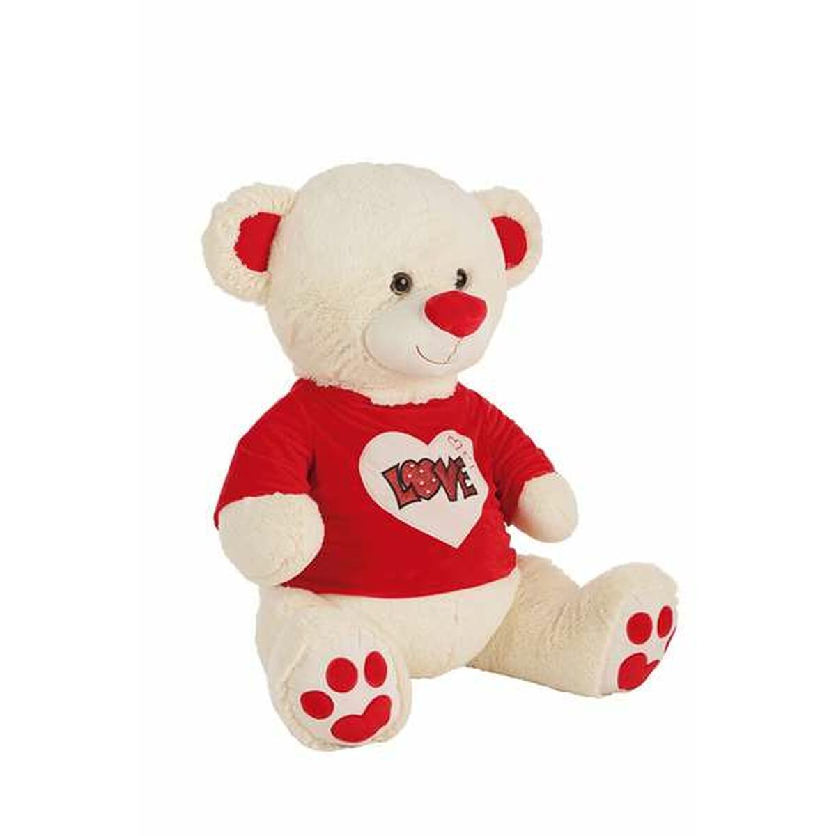 Urs de Pluș Love Purpurină Tricou Bej 70 cm - Jucarii si jocuri, Jucării de pluș