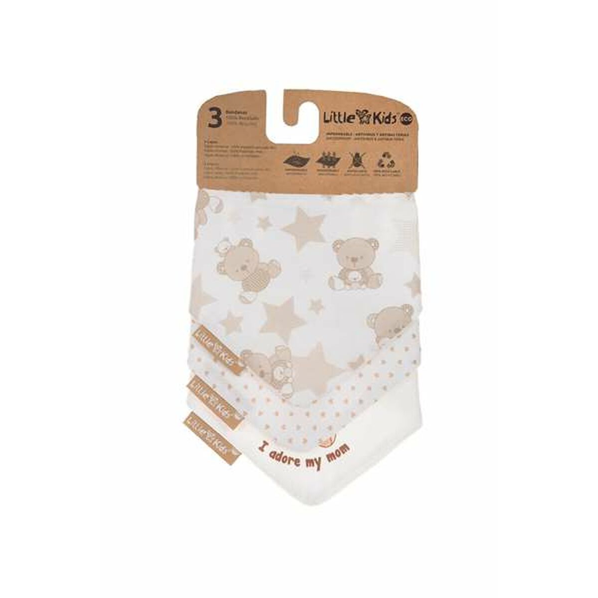 Set de Bavețele Bear 42 x 16 cm 3 Piese - Bebelus, Alăptarea și hrănirea