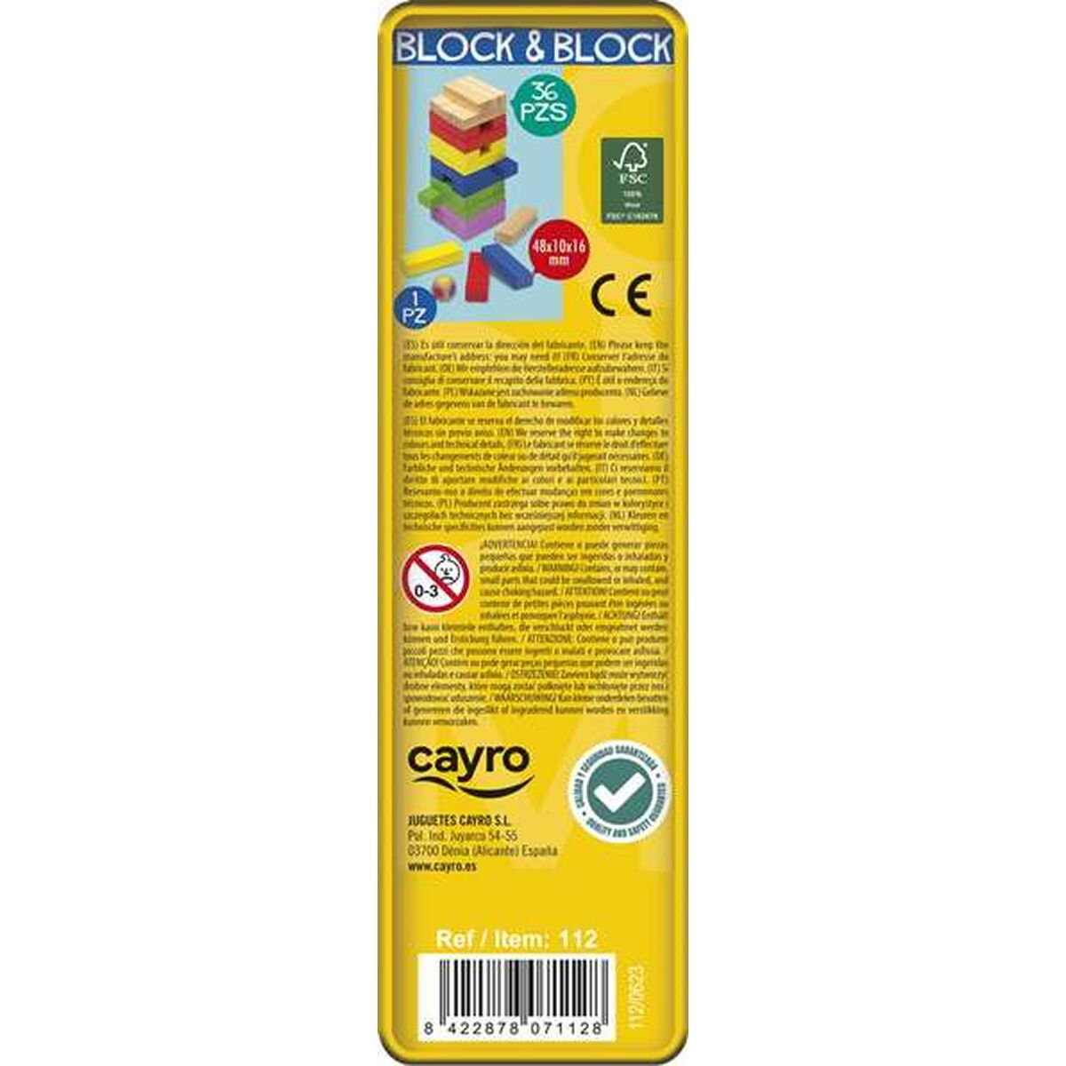 Joc de Îndemânare Cayro Block and block 36 Piese - Jucarii si jocuri, Jocuri și accesorii