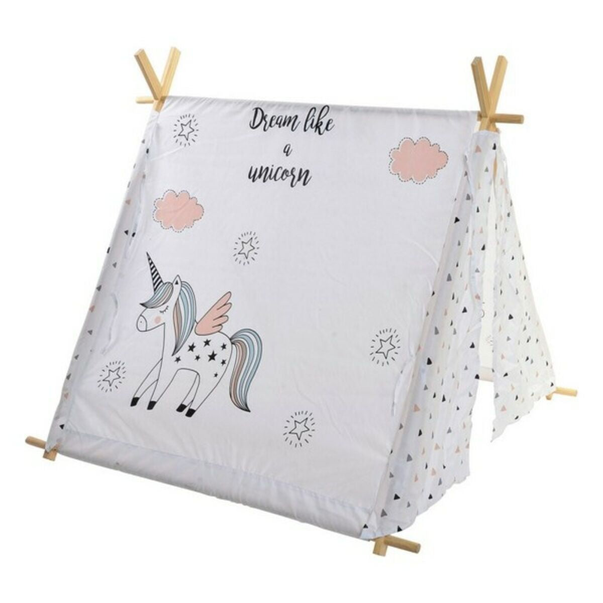 Cort DKD Home Decor Bumbac Lemn Unicorn (110 x 110 x 106 cm) - Jucarii si jocuri, În aer liber și sport