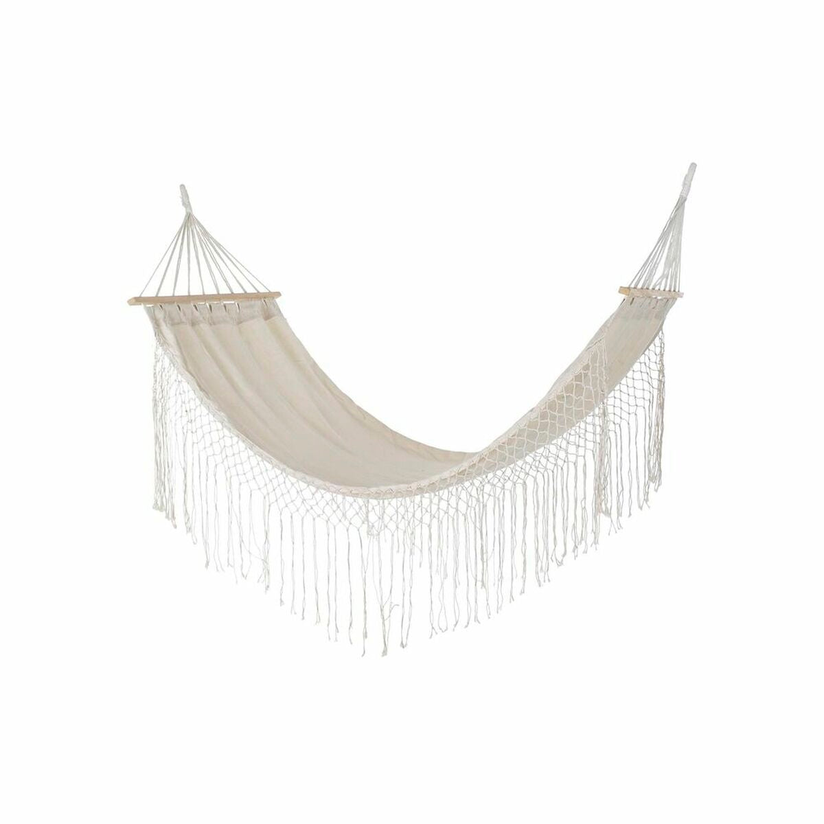 Hamac DKD Home Decor Bej Poliester Bumbac Pin Franjuri (280 x 100 x 130 cm) - Curte, Mobilier de grădină și accesorii