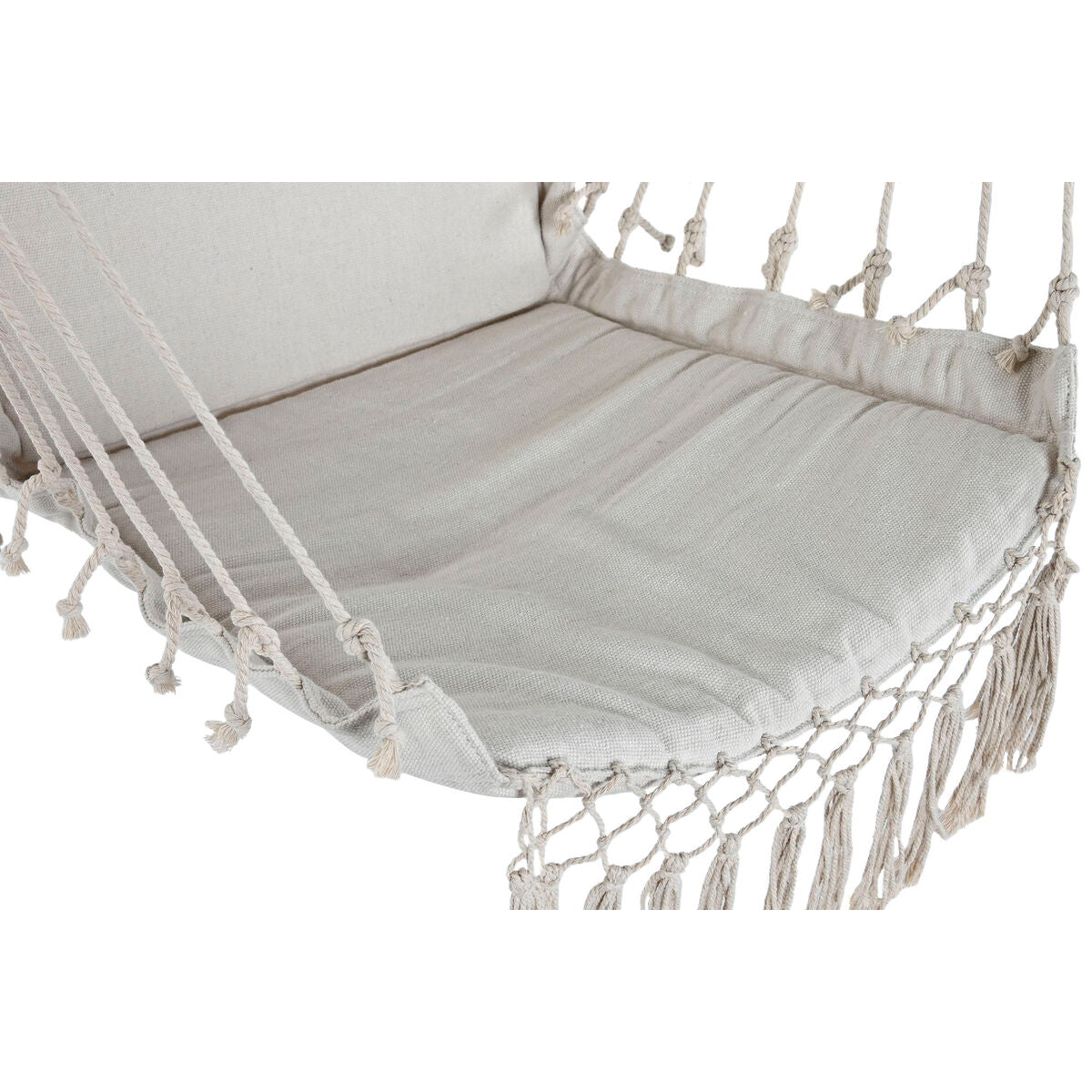 Zahradní židle Home ESPRIT Alb Natural Bumbac Lemn 90 x 50 x 130 cm - Curte, Mobilier de grădină și accesorii
