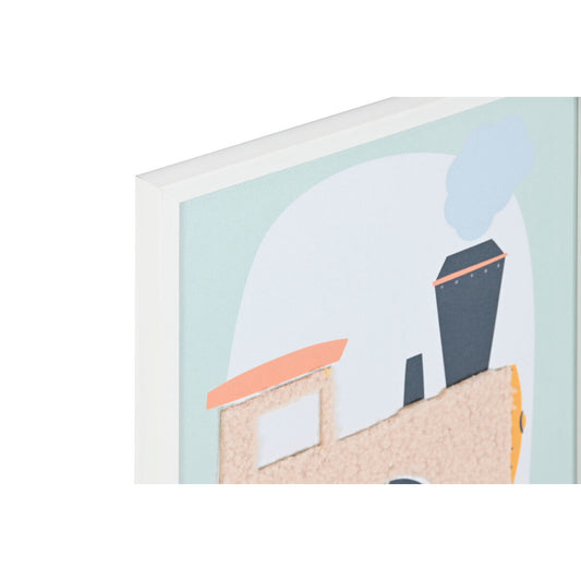 Tablou Home ESPRIT Galben Albastru Pânză 30 x 1,8 x 40 cm (4 Unități) - Acasă și bucătărie, Decorațiune interioară