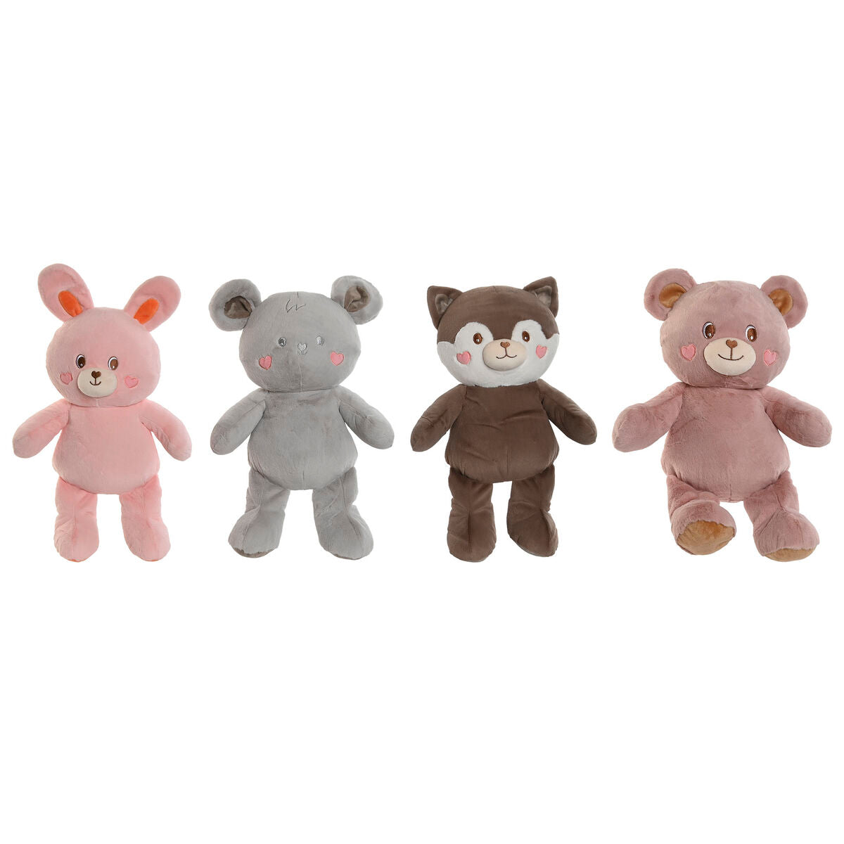 Jucărie de Pluș Home ESPRIT Maro Gri Roz Poliester Animal 28 x 22 x 32 cm (4 Unități) - Jucarii si jocuri, Jucării de pluș