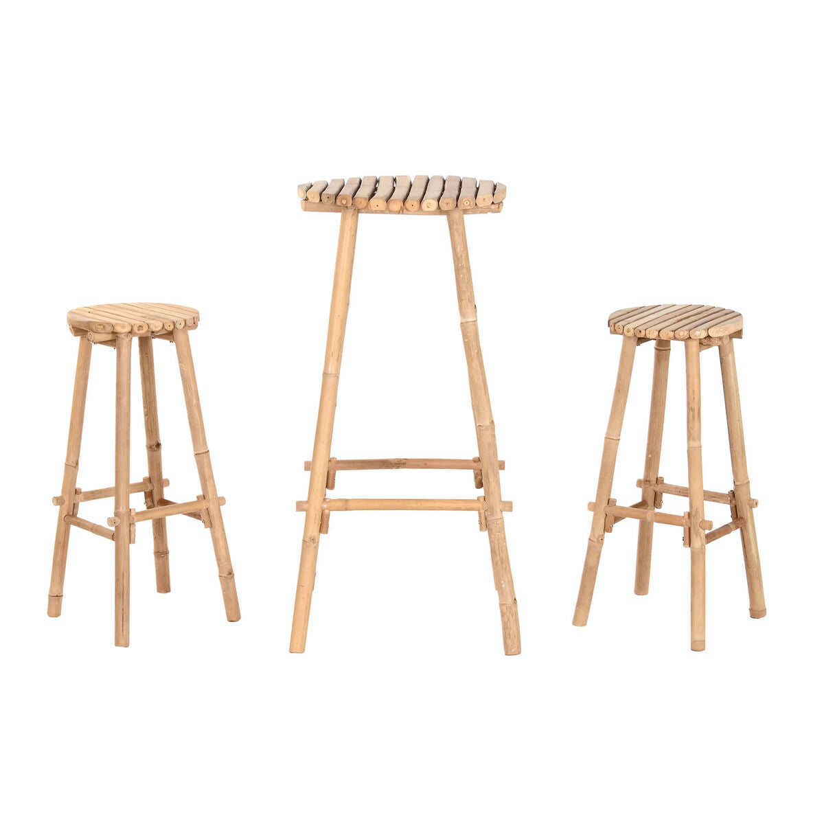 Set de Masă cu 2 Scaune Home ESPRIT Bambus 50 x 50 x 105 cm - Acasă și bucătărie, Mobilă