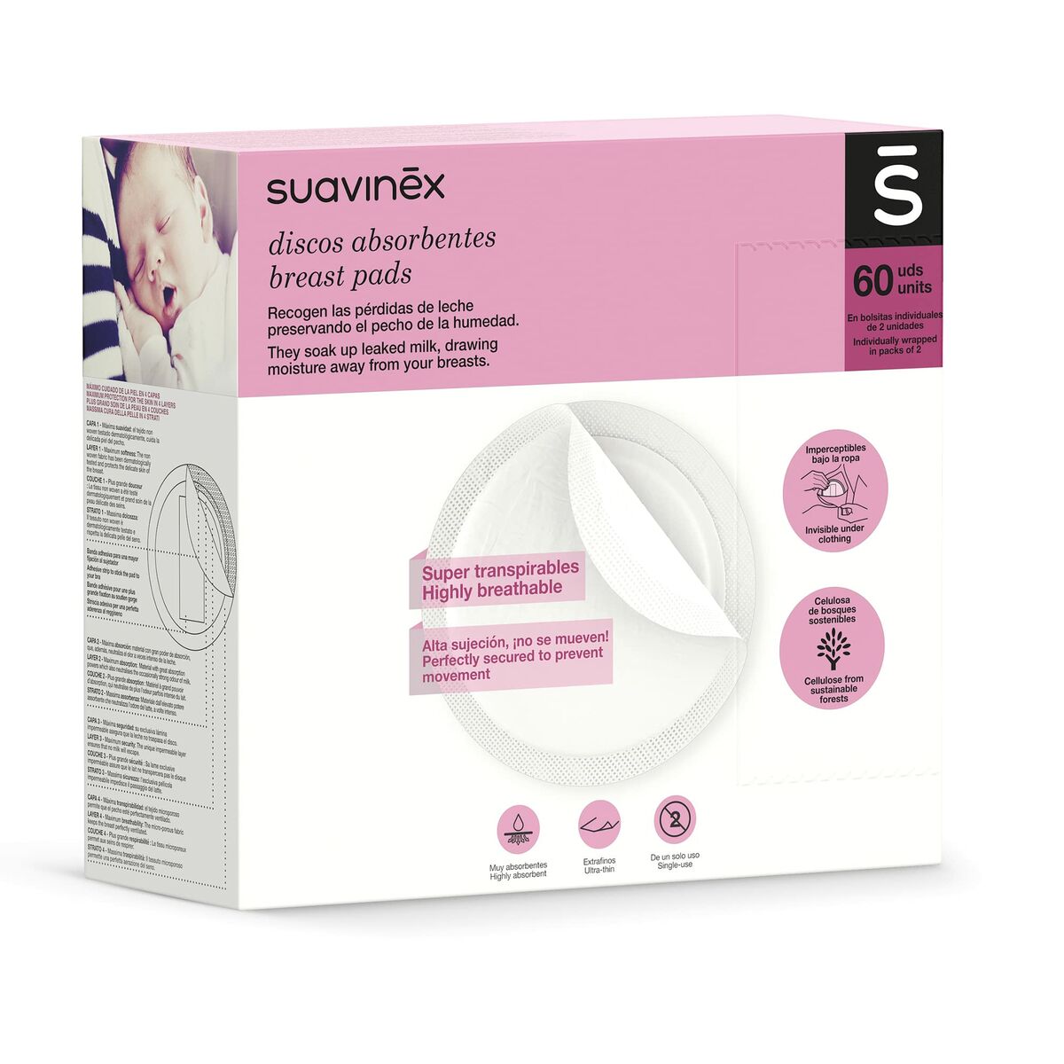 Discuri Protectoare de Alăptare Suavinex (60 Unități) - Bebelus, Alăptarea și hrănirea