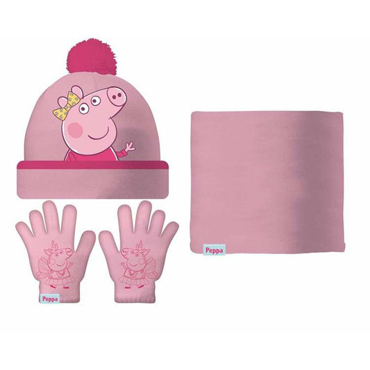 Căciulă, Mănuși și Gâtar Peppa Pig Cosy Corner Roz Albastru deschis 44-46 cm - Îmbrăcăminte, Fetiță