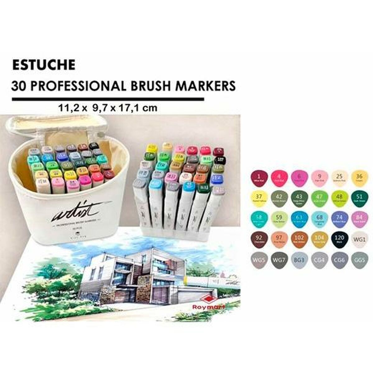 Set de Carioci Alex Bog Canvas Luxe Professional 30 Piese Carcasă Multicolor - Birou și papetărie, Pixuri, creioane și articole de scris
