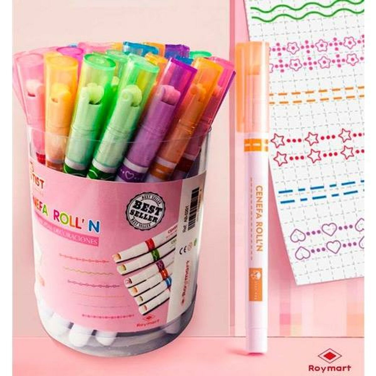 Set de Carioci Roymart Cenefa Roll'N 36 Piese Multicolor - Birou și papetărie, Pixuri, creioane și articole de scris