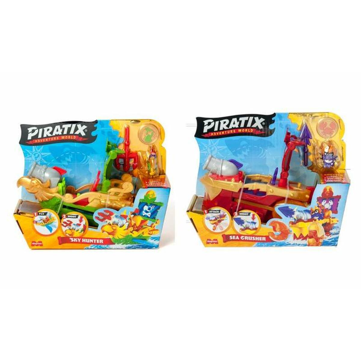 Barcă Pirat Magicbox Sky Hunter/Sea Crusher 15,7 x 20 x 7,4 cm - Jucarii si jocuri, Păpuși și figurine