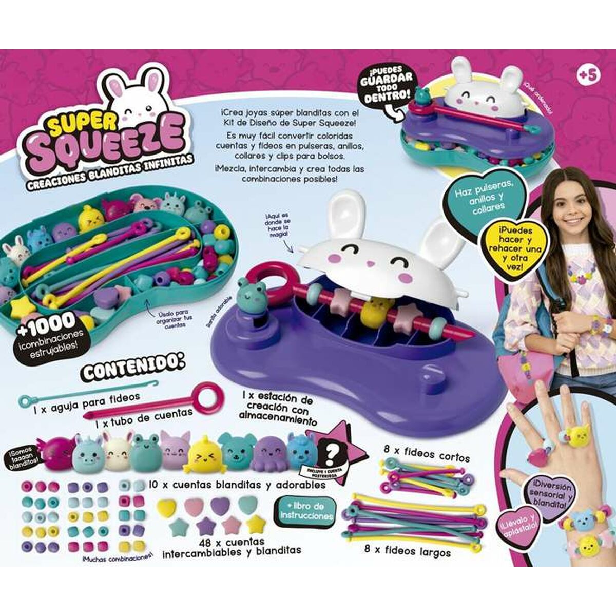 Kit de Creare Brățări și Coliere Bizak Super Squeeze - Jucarii si jocuri, Activități creative