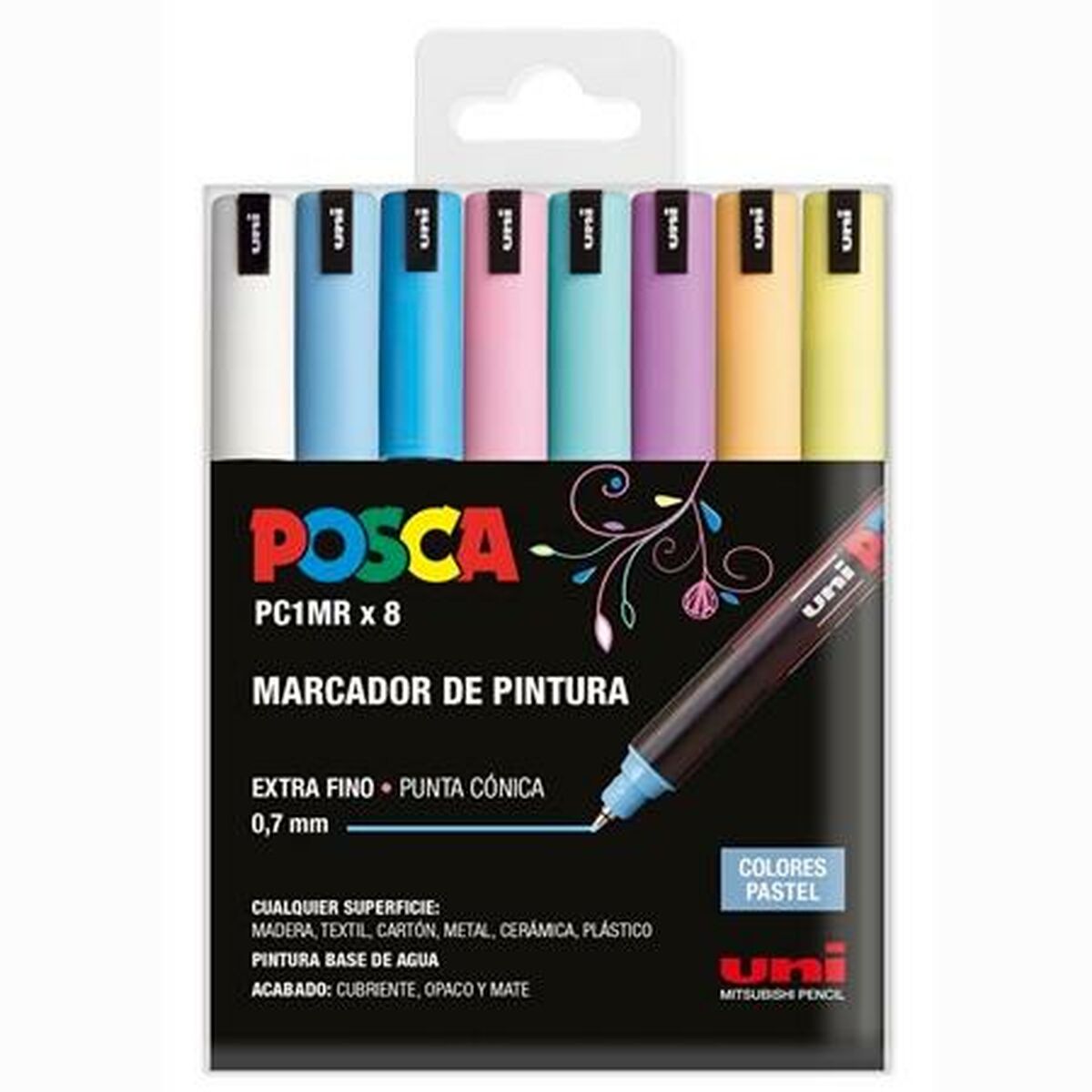Marcaj de vopsea acrilică POSCA PC-1MR/8C Plăcintă 0,7 mm 8 Piese - Birou și papetărie, Pixuri, creioane și articole de scris