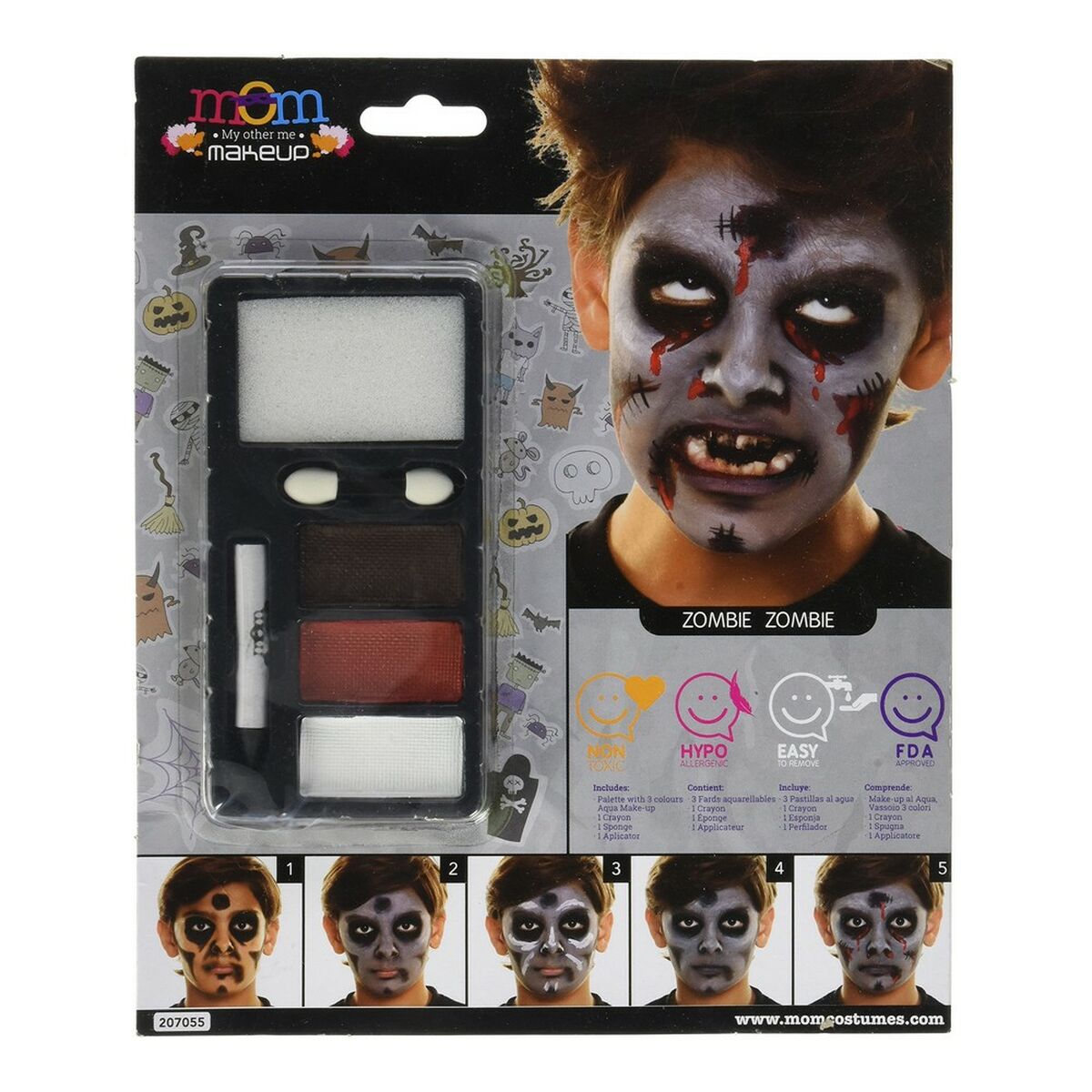 Set de Machiaj pentru Copii My Other Me Halloween Zombie (24 x 20 cm) - Jucarii si jocuri, Costume și accesorii