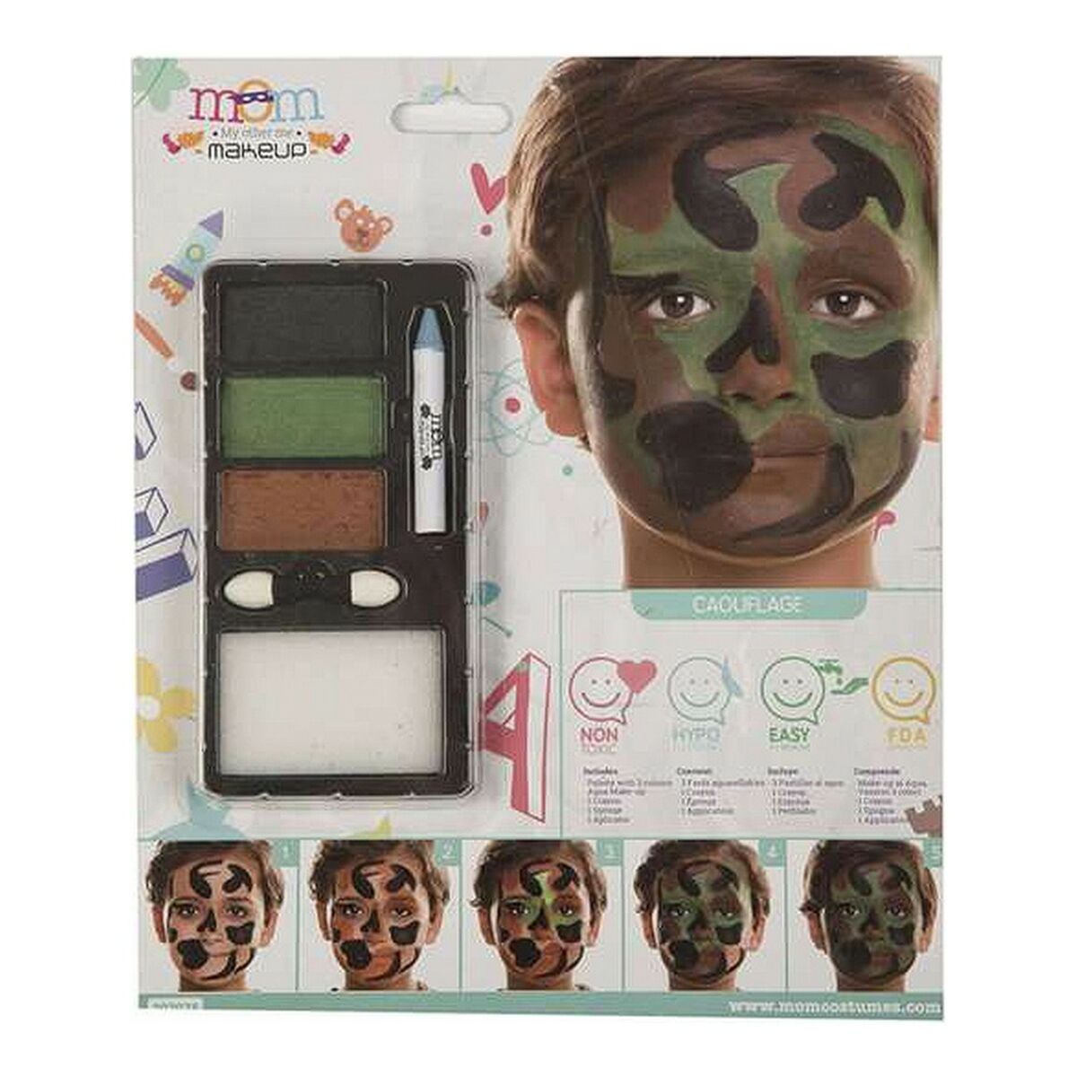 Set de Machiaj My Other Me Camuflaj (24 x 20 cm) - Jucarii si jocuri, Costume și accesorii