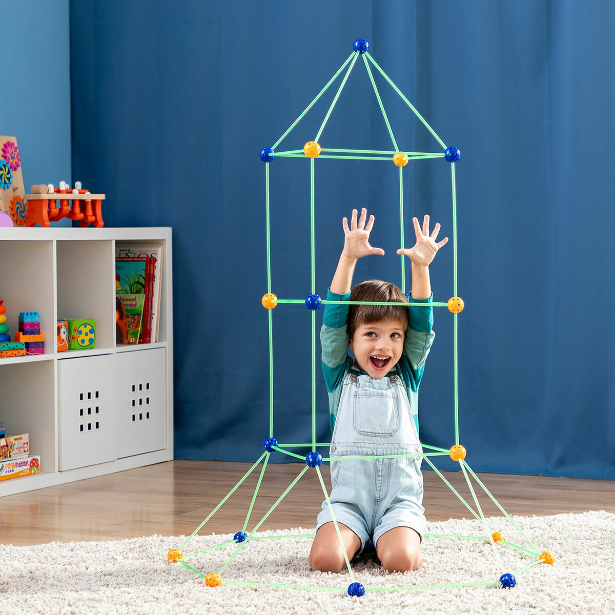 Kit de Construcție Fort pentru Copii Builkitt InnovaGoods 155 Piese - Jucarii si jocuri