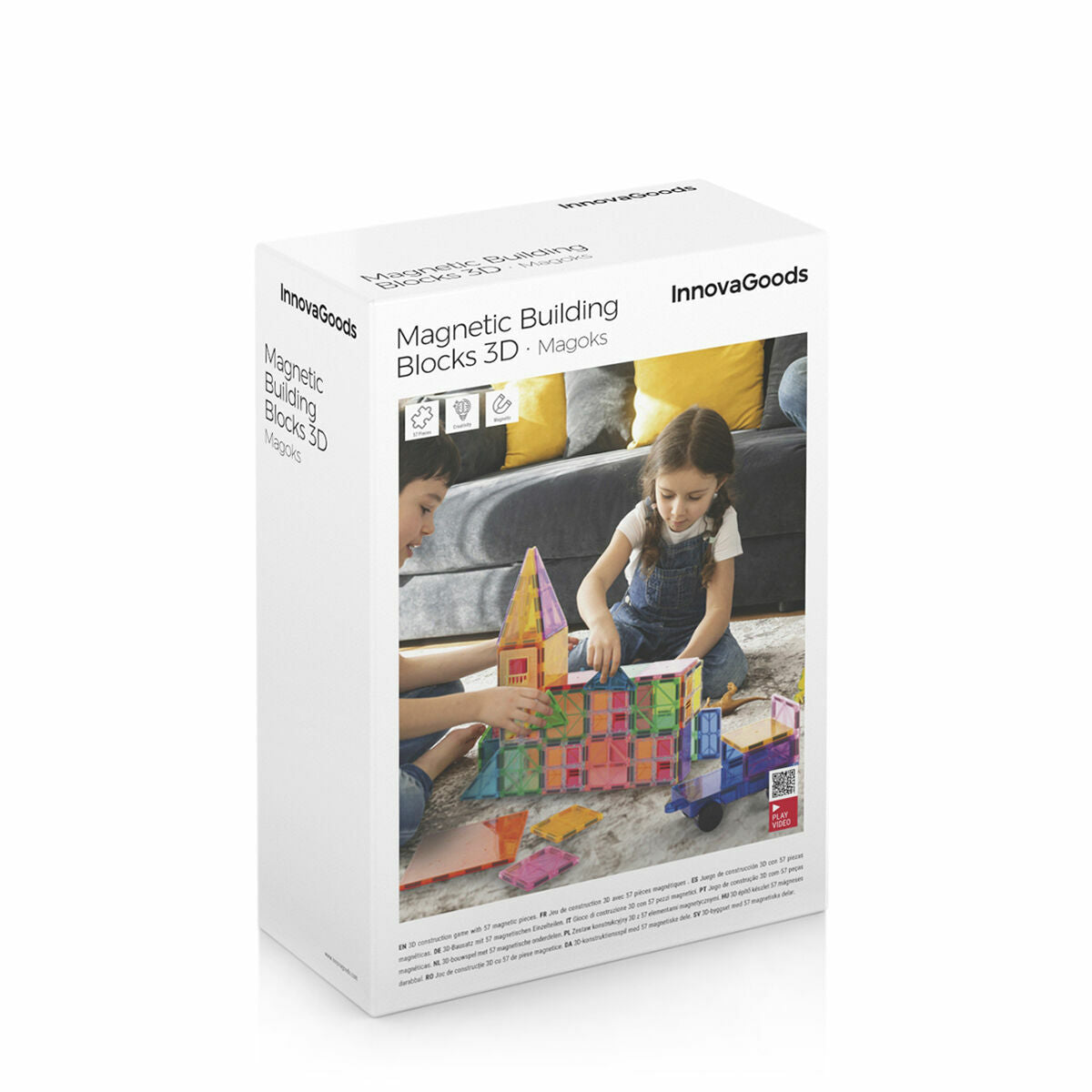 Blocuri de construcție magnetice 3D Magoks InnovaGoods 57 Piese - Jucarii si jocuri