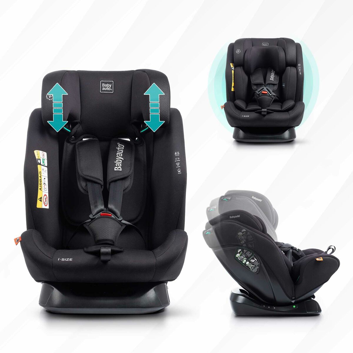 Scaun Auto Babyauto LOLO IBELT Negru 0 (de 0 a 10 kilos) I (9 - 18 kg) II (15-25 kg) III (22 - 36 kg) Infantil ECE R129/04 - Bebelus, Scaune auto și accesorii