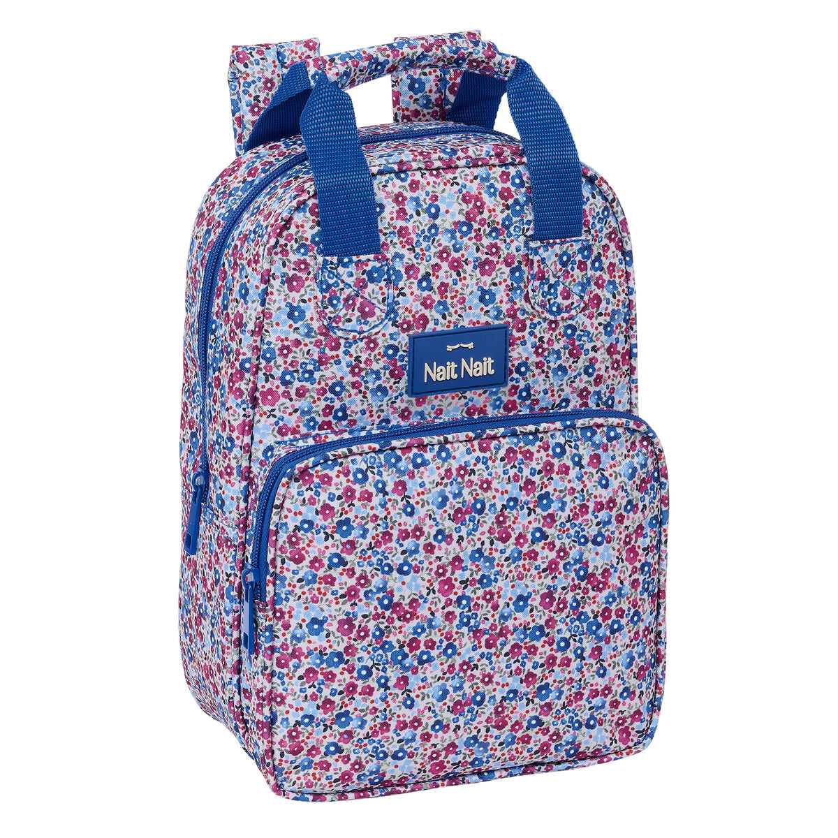 Ghiozdan Nait Nait Flores coimbra azul Albastru 20 x 28 x 8 cm - Birou și papetărie, Material școlar și educațional