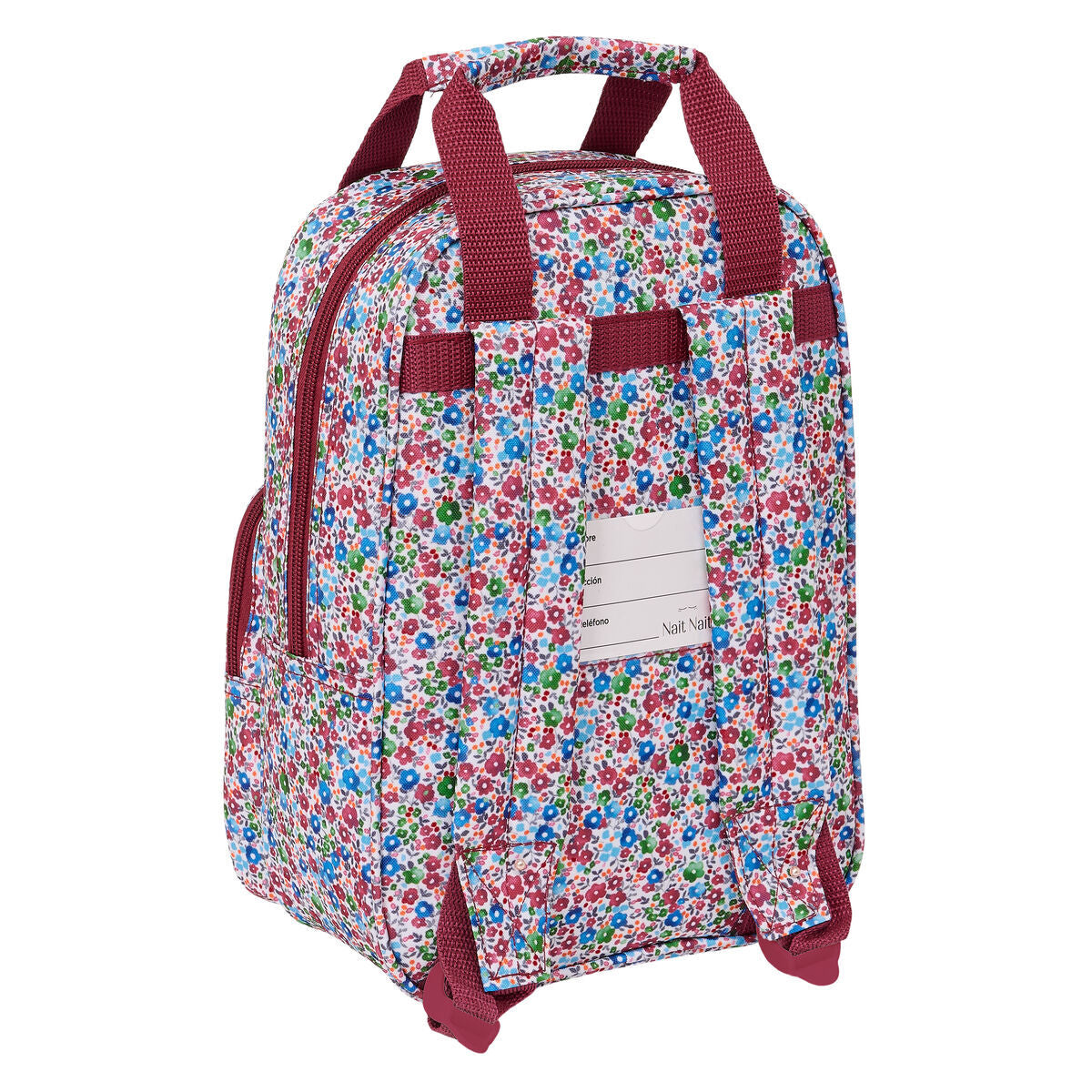 Ghiozdan Nait Nait Flores coimbra burdeos Bordo 20 x 28 x 8 cm - Birou și papetărie, Material școlar și educațional