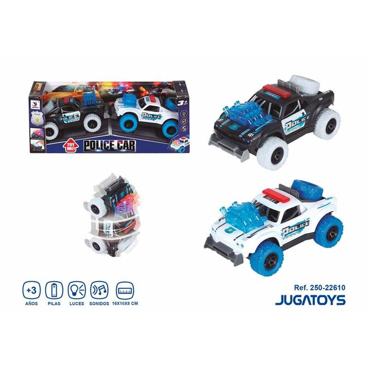 Mașinuță de jucărie cu mecanism de frecare 16 x 10 x 8 cm Sunet Lumini 2 Unități - Jucarii si jocuri, Vehicule